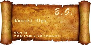 Bánszki Olga névjegykártya